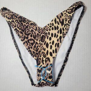 ASOS Design Leopard Print Swimwear Beachwear High Cut Bikini Bottoms Size US 8